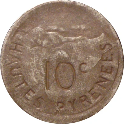 10 Centimes - City of Tarbes back