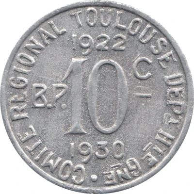 10 Centimes - Comité Régional - Toulouse Haute-Garonne back