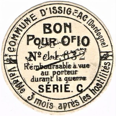 10 Centimes - Issigeac 24 ND front