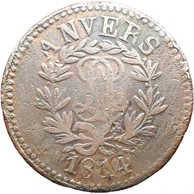 10 Centimes - Louis XVIII Antwerp; Siege Coinage front