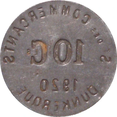 10 Centimes - Société des Commerçants - Dunkerque Iron back