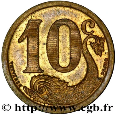 10 Centimes - Société du commerce - La Rochelle [17] Brass back