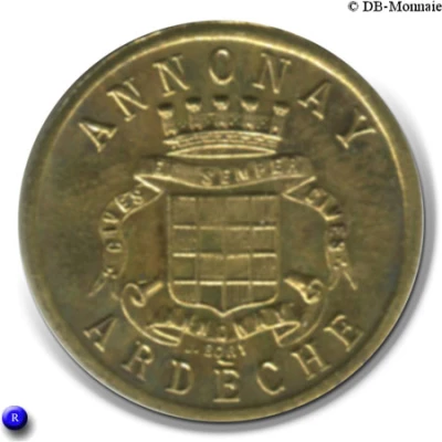 10 Centimes - Union Commerciale Industrielle - Annonay [07] Brass front