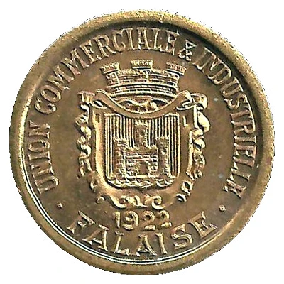 10 Centimes - Union Commerciale Industrielle - Falaise [14] Brass front