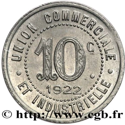 10 Centimes - Union commerciale et industrielle - La Clayette [71] back