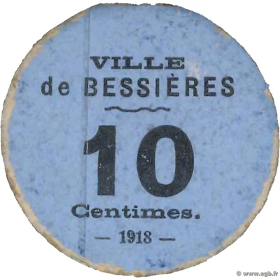 10 Centimes - Ville de Bessières front