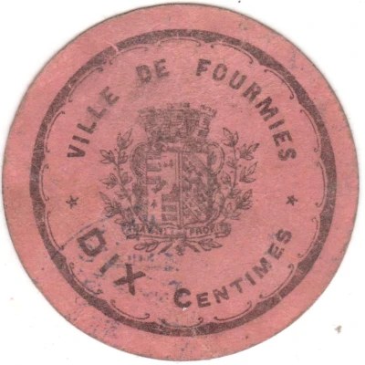 10 Centimes - Ville de Fourmies [59] ND front