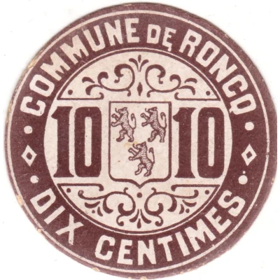 10 Centimes - Ville de Roncq [59] ND front