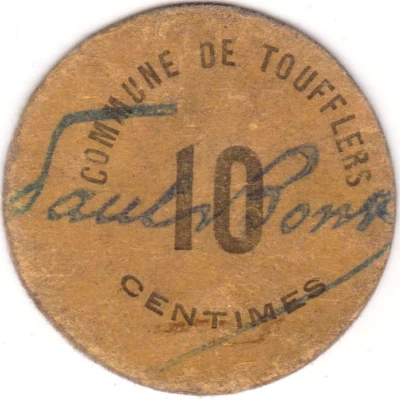 10 Centimes - Ville de Toufflers [59] ND front