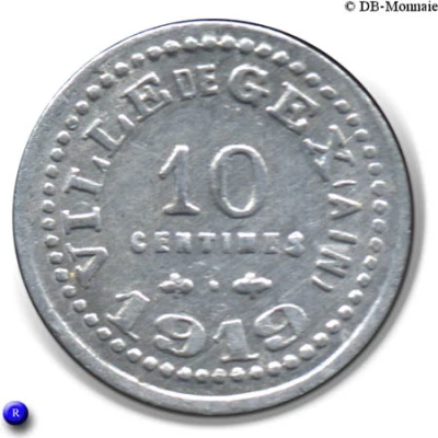 10 Centimes back