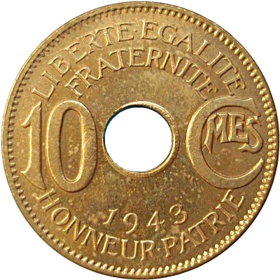 10 Centimes back