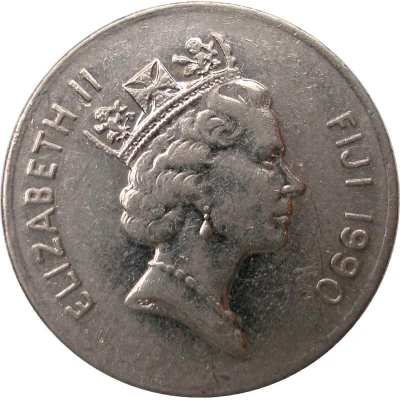 10 Cents - Elizabeth II 3rd portrait, large type front