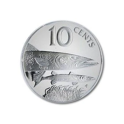 10 Cents - Elizabeth II Great Barracuda; Silver proof back