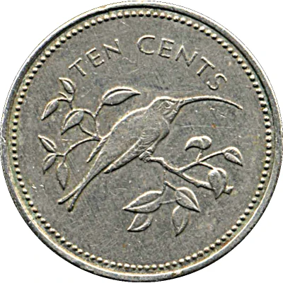 10 Cents Long-Tailed Hermit; Copper-Nickel back