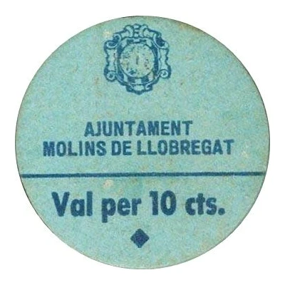 10 Céntimos Molins de Llobregat ND front