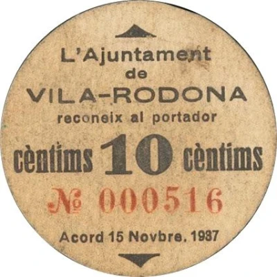 10 Céntimos Vila-rodona front