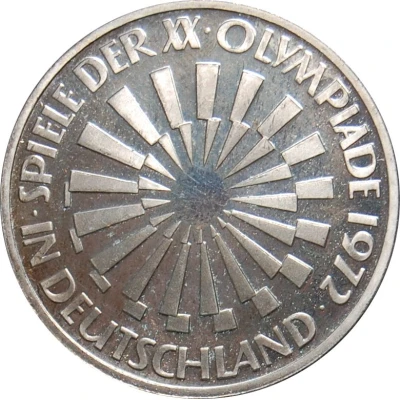 10 Deutsche Mark Olympic Games in Munich, legend "IN DEUTSCHLAND" back