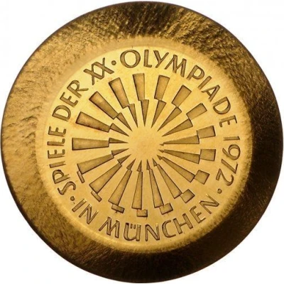 10 Deutsche Mark Olympic Games in Munich, legend "IN MÜNCHEN" - Pattern back