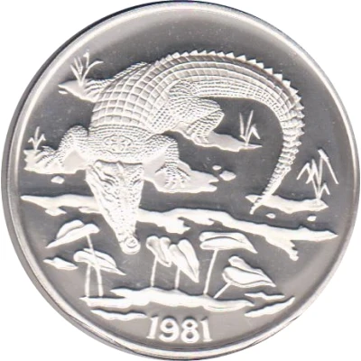 10 Dollars American crocodile; silver proof back