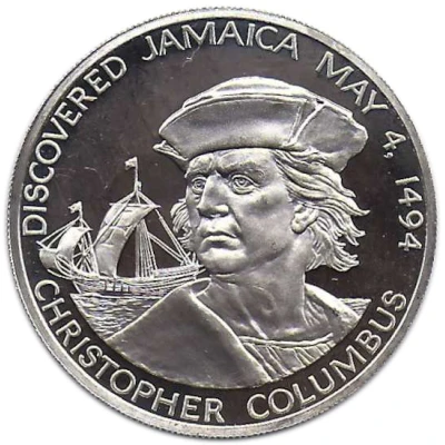 10 Dollars Christopher Columbus; silver proof back