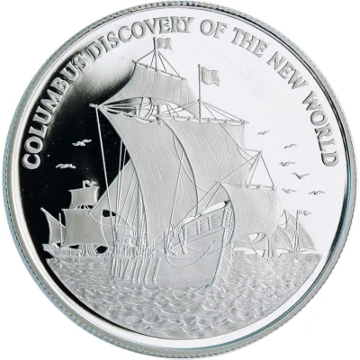 10 Dollars Discovery of the New World; silver proof back