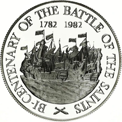 10 Dollars - Elizabeth II Battle of the Saints; Silver Proof Issue ND back