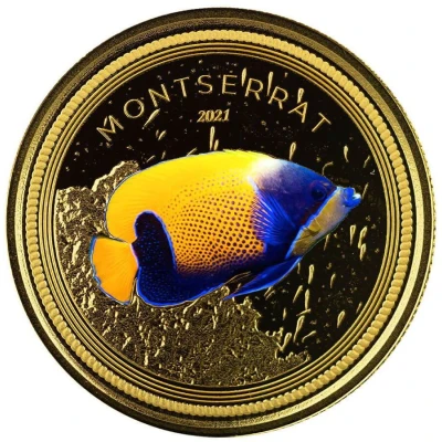 10 Dollars - Elizabeth II Blue Girdled Angelfish; Coloured back