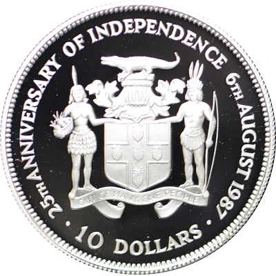 10 Dollars - Elizabeth II Independence back