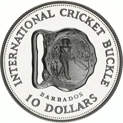 10 Dollars - Elizabeth II International Cricket Belt Buckle back