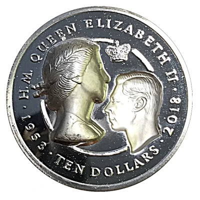 10 Dollars - Elizabeth II Sapphire Coronation: Piedfort back