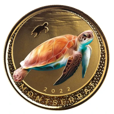 10 Dollars - Elizabeth II Sea Turtle; Coloured back