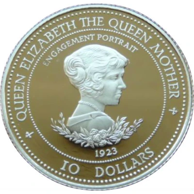 10 Dollars - Elizabeth II The Queen Mother-Engagement Portrait back