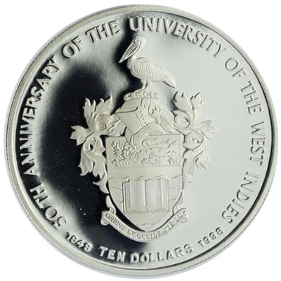 10 Dollars - Elizabeth II University of the West Indies back