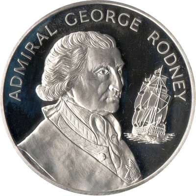 10 Dollars George Rodney; silver proof back