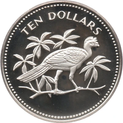 10 Dollars Great Curassow; Silver back