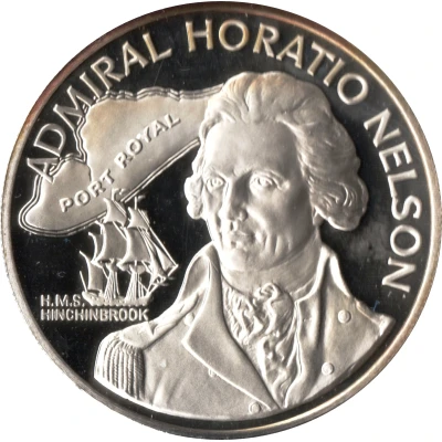 10 Dollars Horatio Nelson; silver proof back