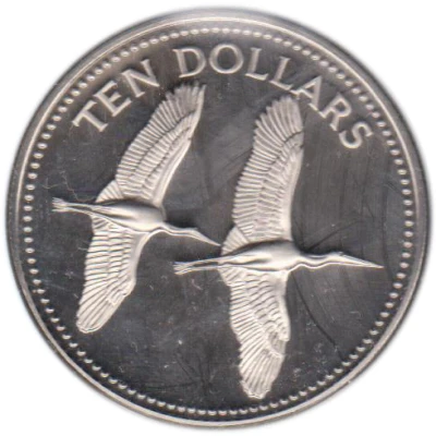 10 Dollars Jabiru; Copper-Nickel back