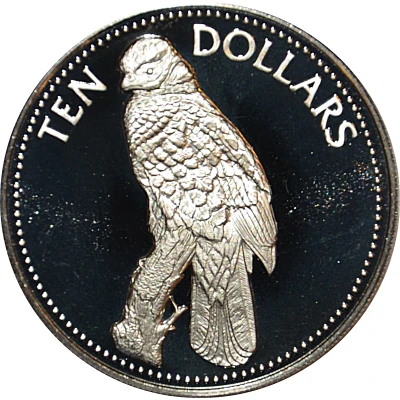 10 Dollars Laughing Falcon; Copper-Nickel back