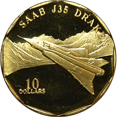 10 Dollars SAAB J35 Draken back