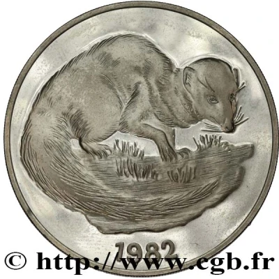 10 Dollars Small Indian mongoose; silver proof back