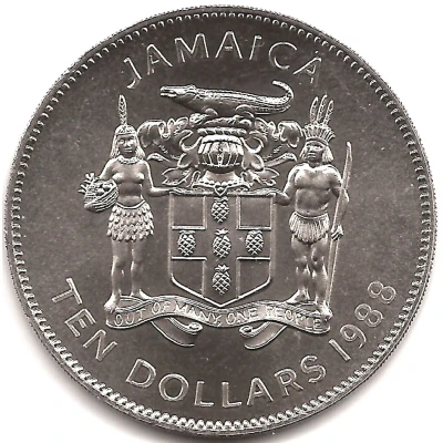 10 Dollars Year of the Worker; copper-nickel front