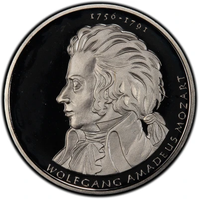 10 Euros Wolfgang Amadeus Mozart back