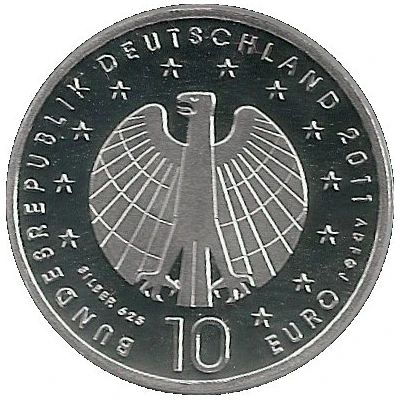 10 Euros Women's Soccer Championship; Silver Proof Issue front