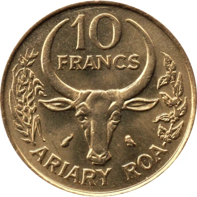 10 Francs / 2 Ariary FAO back