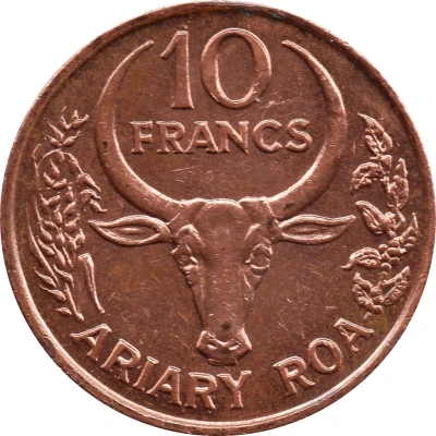 10 Francs / 2 Ariary back