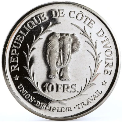 10 Francs CFA Félix Houphouët-Boigny front