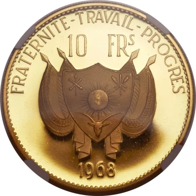 10 Francs Lion; gold essai front