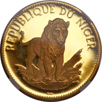 10 Francs Lion; gold essai back