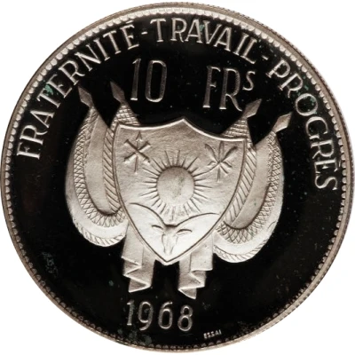 10 Francs Lion; silver essai front