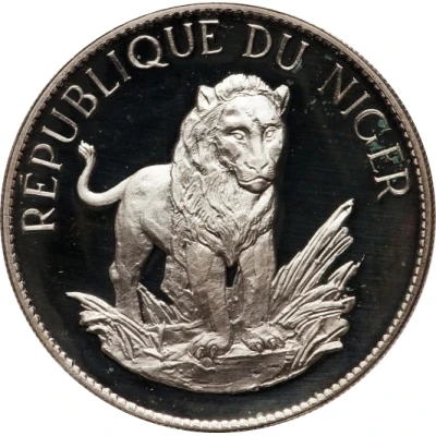 10 Francs Lion; silver essai back